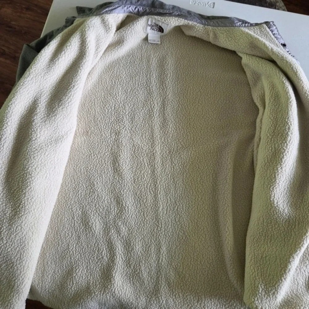 The North Face Mens‎ XXXL Grey Sherpa Lined Flannel Snap Front Shirt Jacket